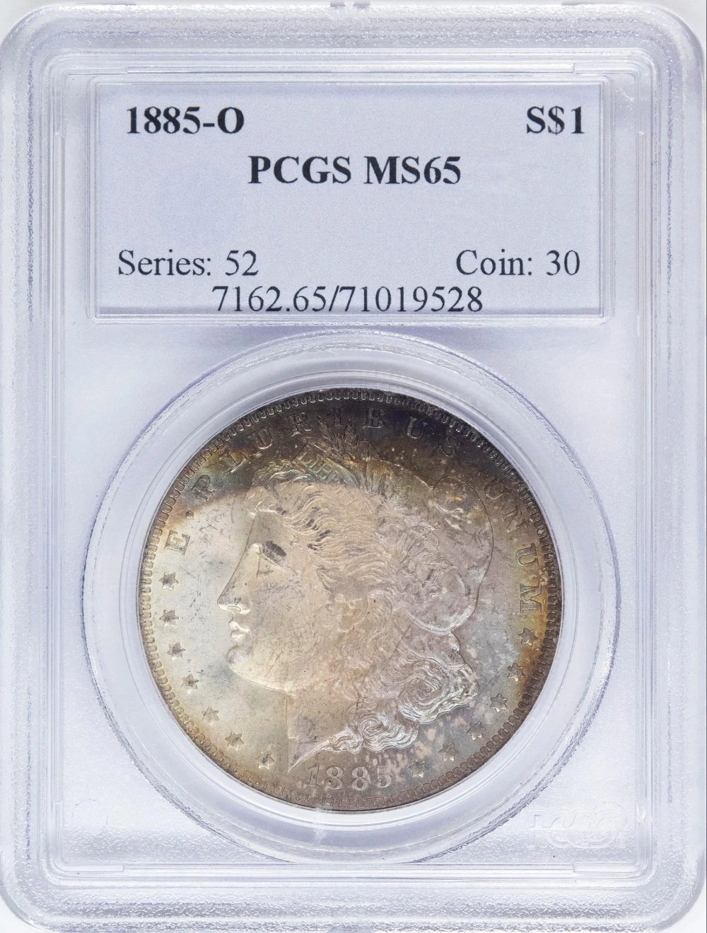 PCGS MS-65 Toned 1885-O Morgan Dollar
