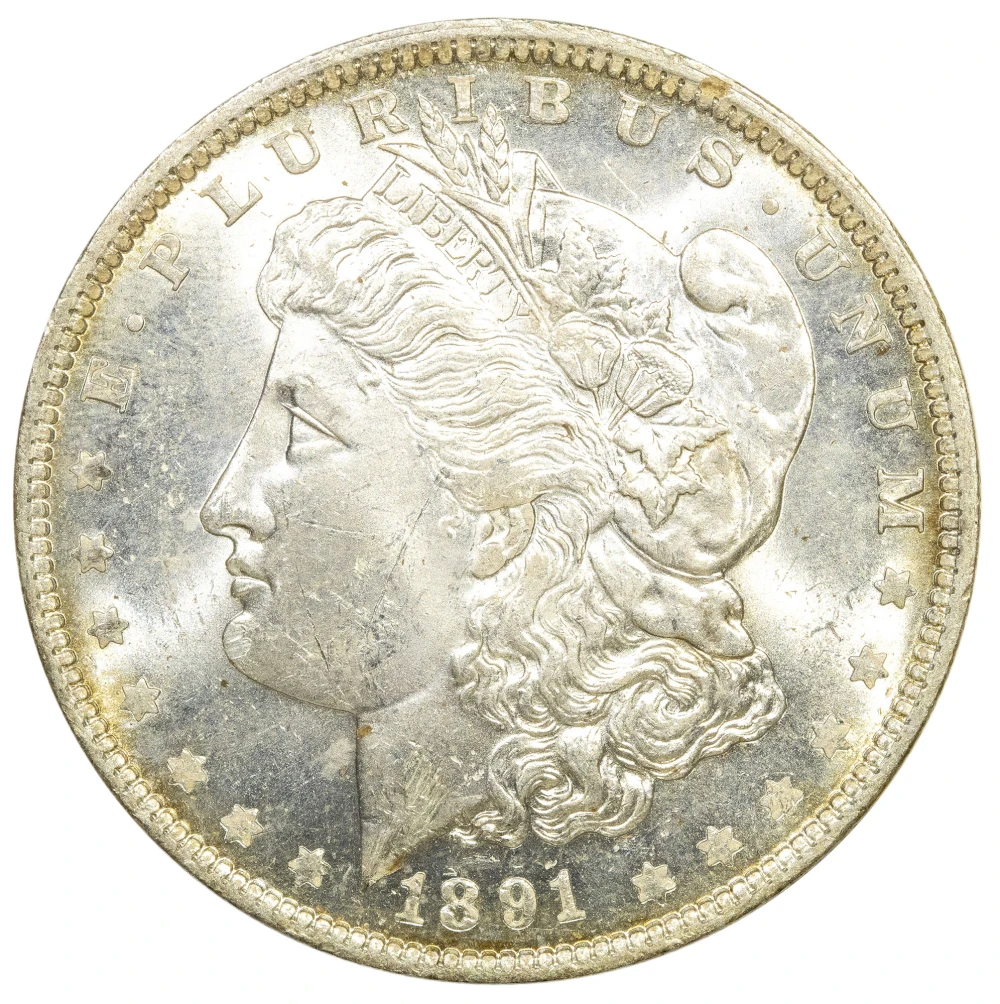 MS-60+ 1891-O Morgan Dollar