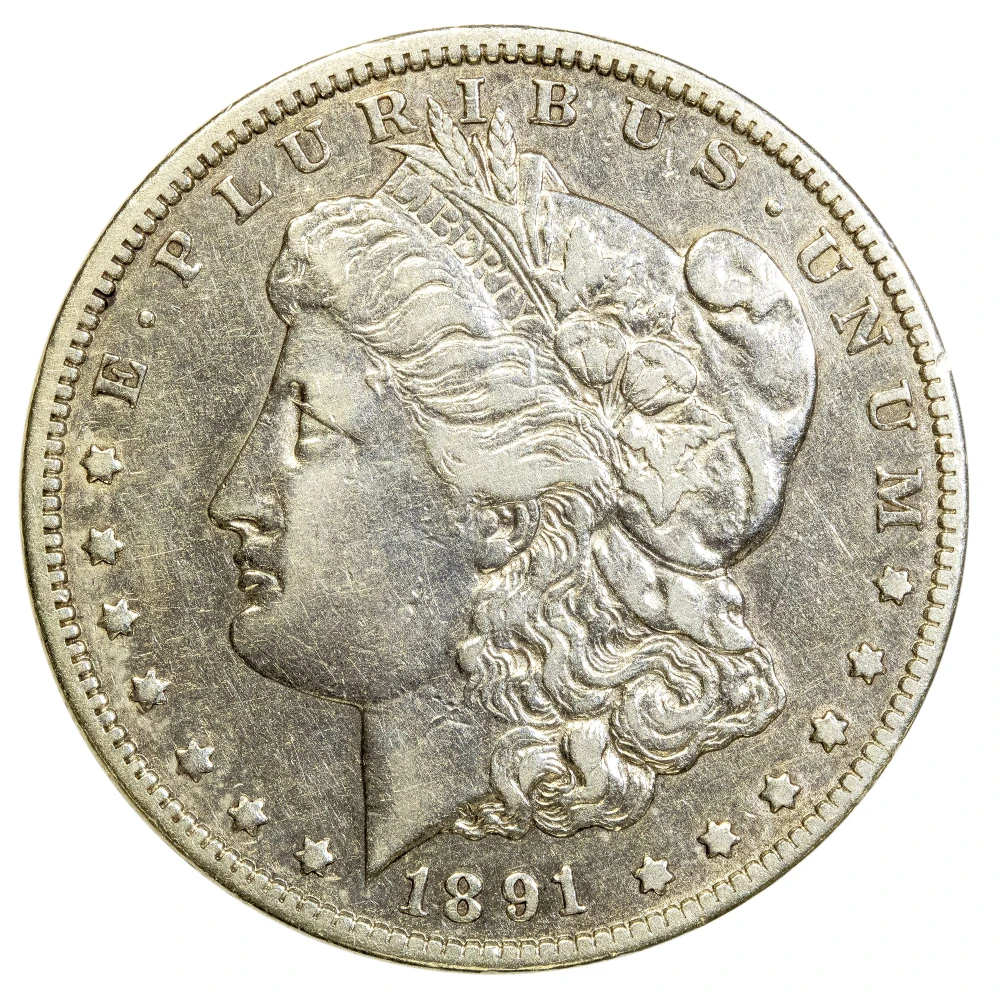 EF-45 Details 1891-CC Morgan Dollar