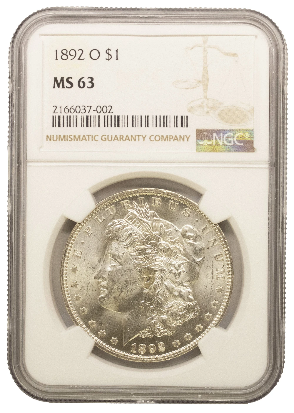 NGC MS-63 1892-O Morgan Dollar