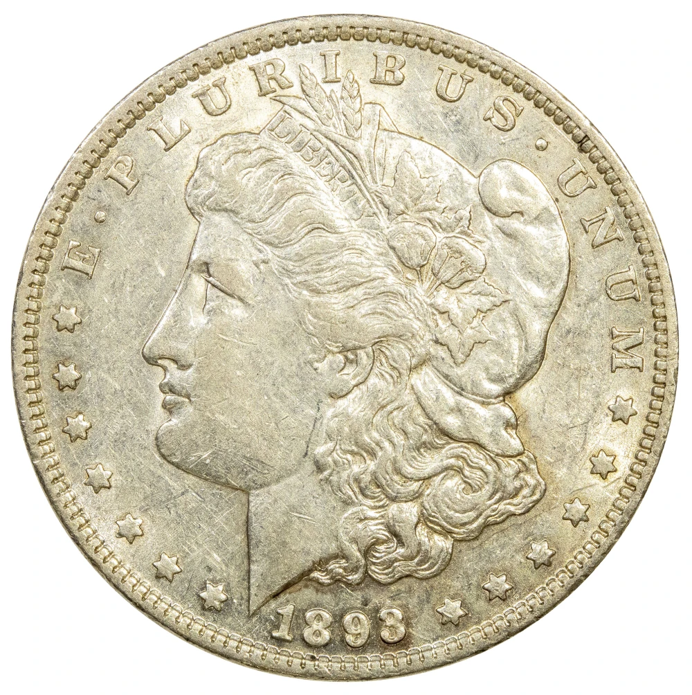 AU-50 1893 Morgan Dollar