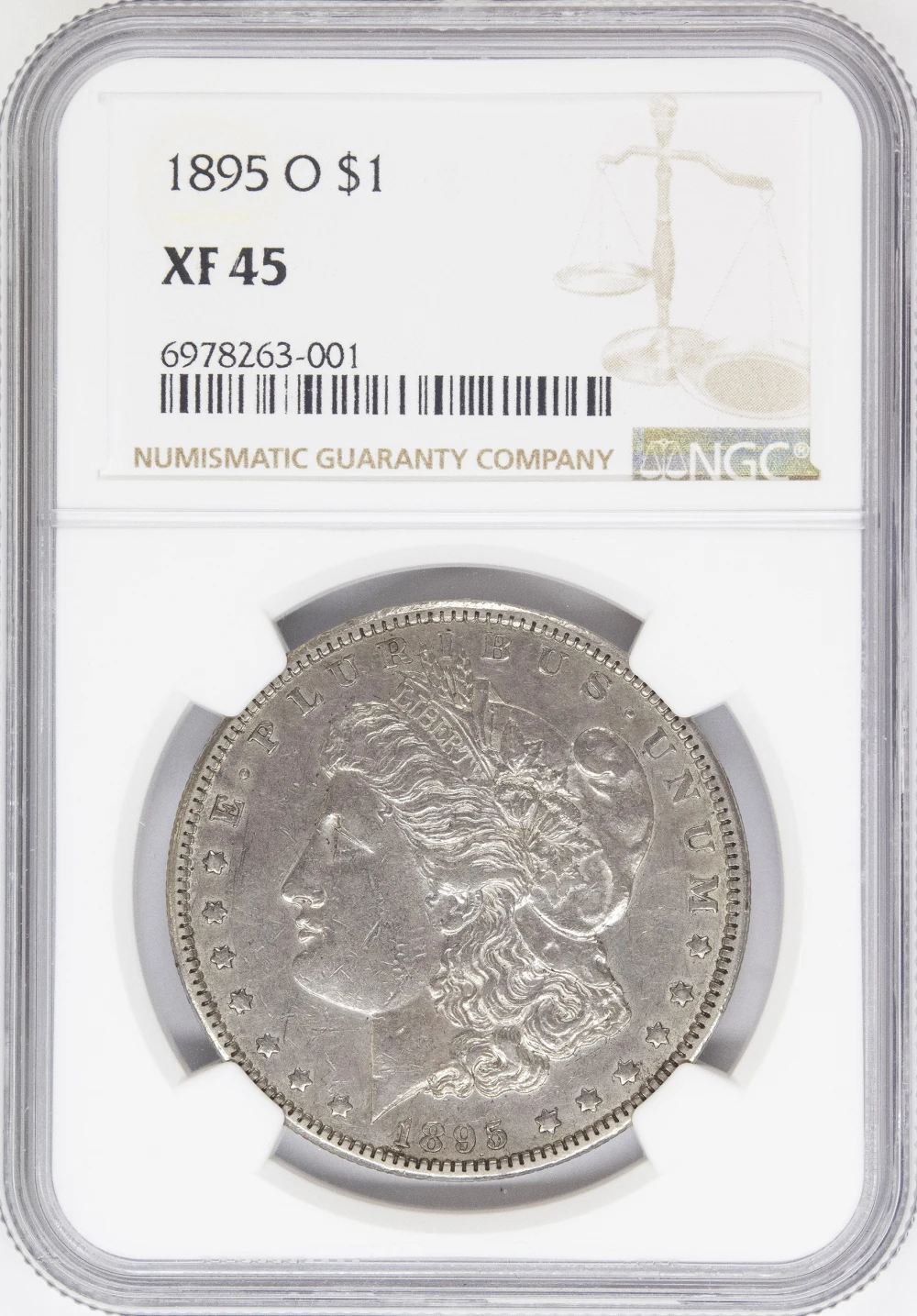 NGC EF-45 1895-O Morgan Dollar