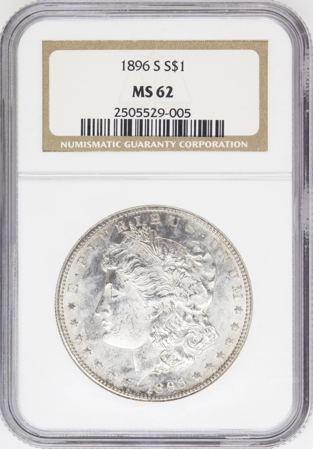 NGC MS-62 1896-S Morgan Dollar
