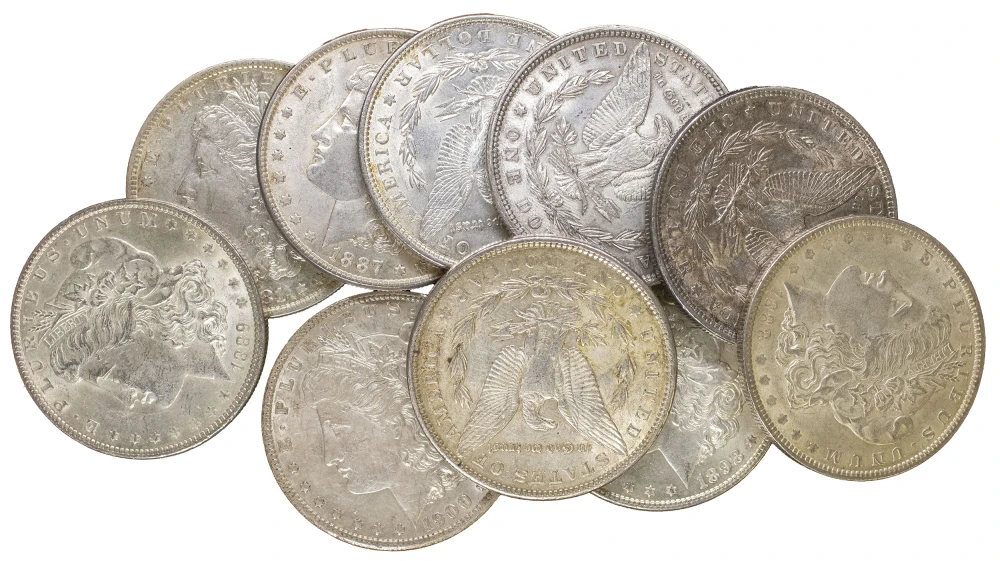 10 Different AU Morgan Dollars