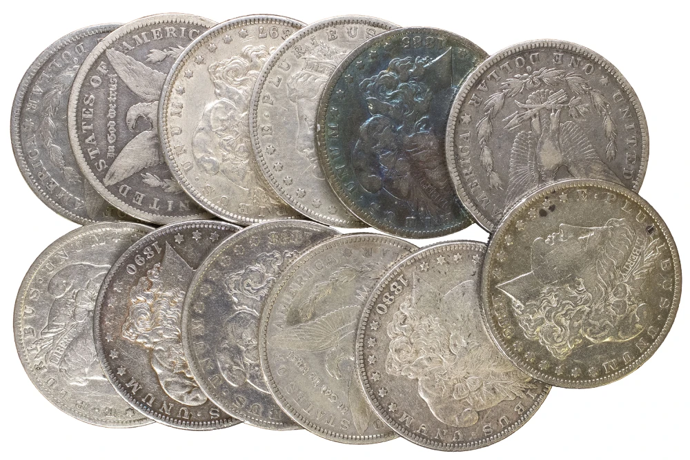 A Dozen Mixed Problematic Pre-21 Morgan Dollars