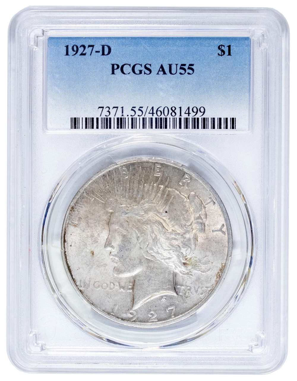 PCGS AU-55 1927-D Peace Dollar