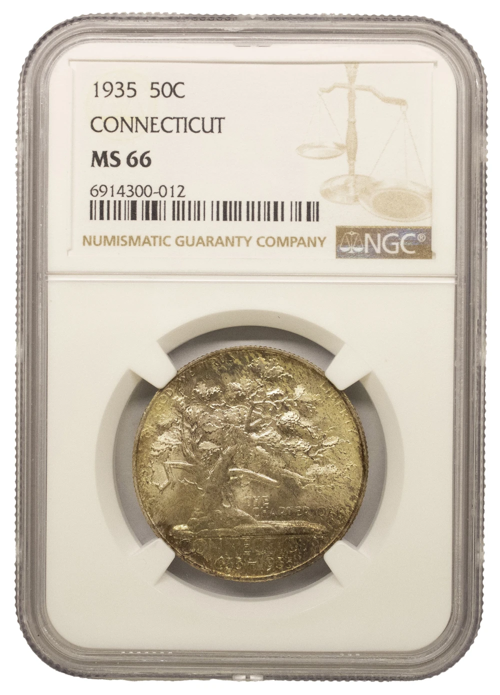 NGC MS-66 1935 Connecticut Half Dollar