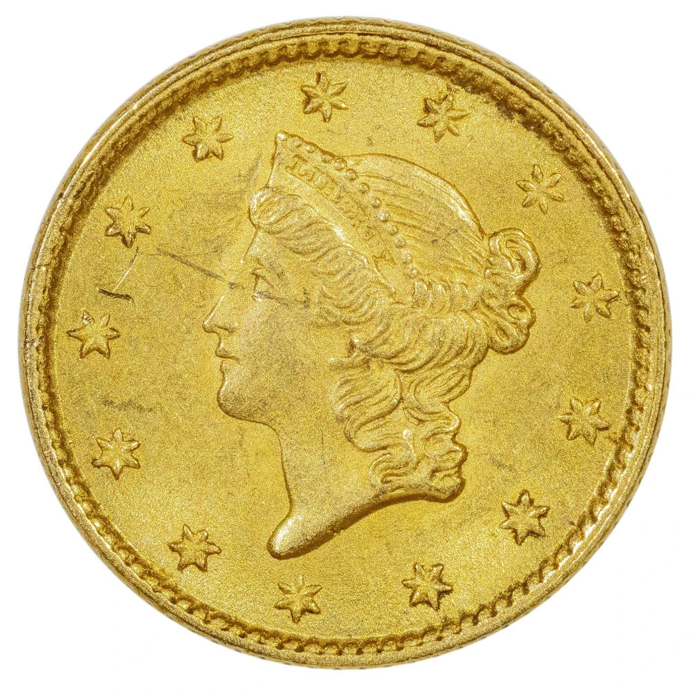 Unc Details 1853 Type I Gold $1