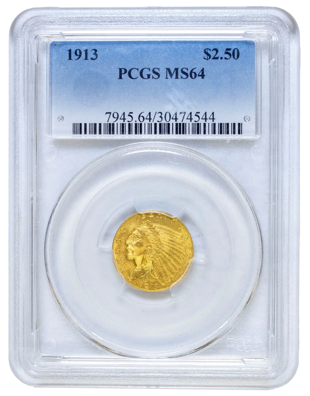 PCGS MS-64 1913 Gold $2.50 Indian