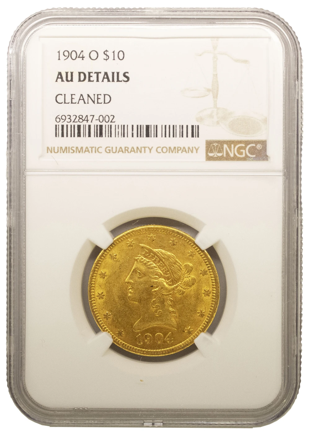 NGC AU Details 1904-O Gold $10 Liberty