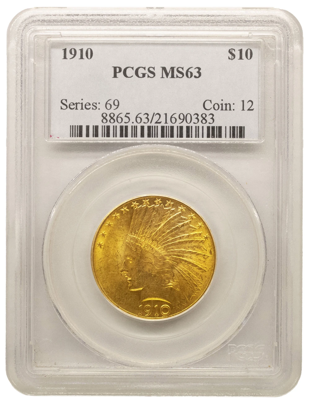 PCGS MS-63 1910 Gold $10 Indian
