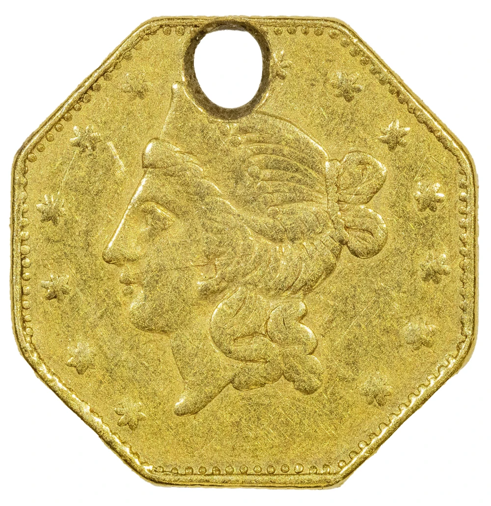 California Fractional Gold. EF Details 1853 $1
