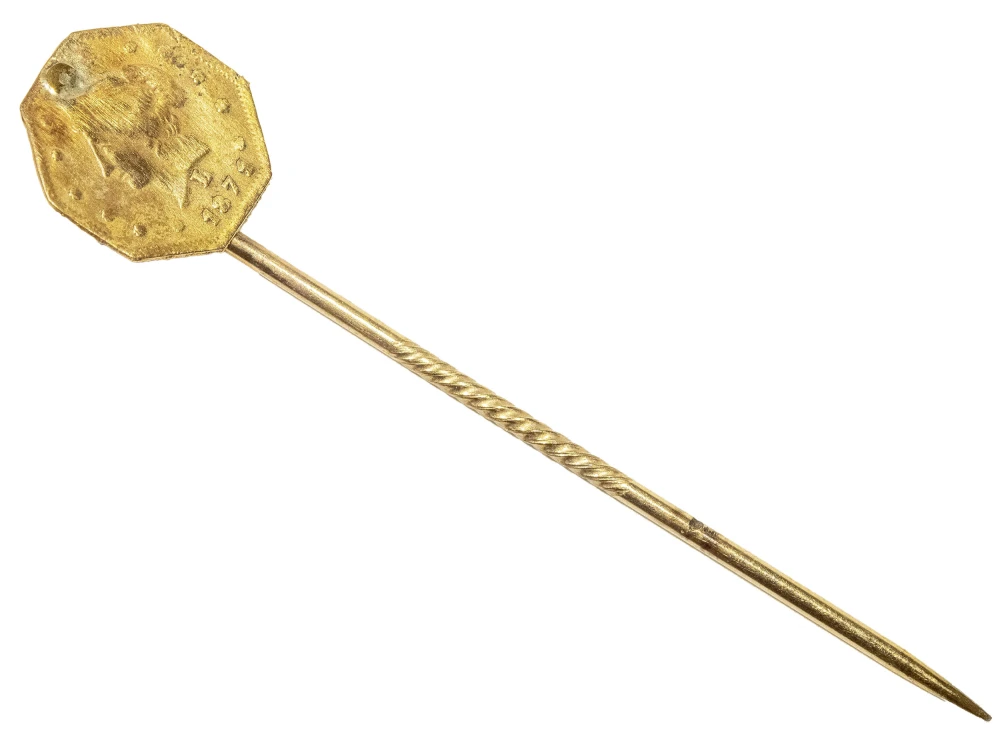 California Fractional Gold. 1871-L Stick Pin