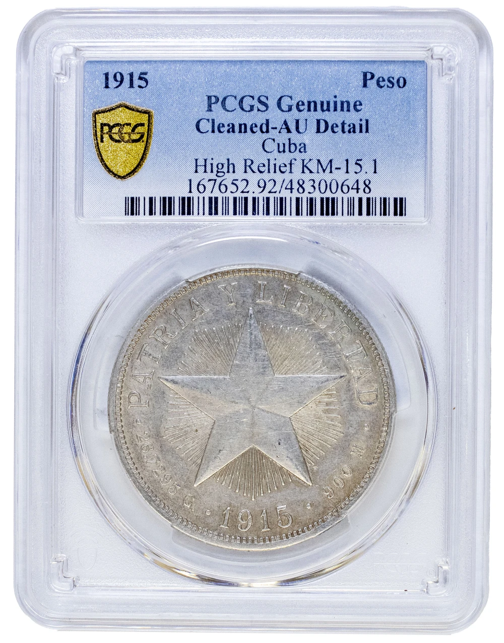Cuba. PCGS AU Details 1915 Peso