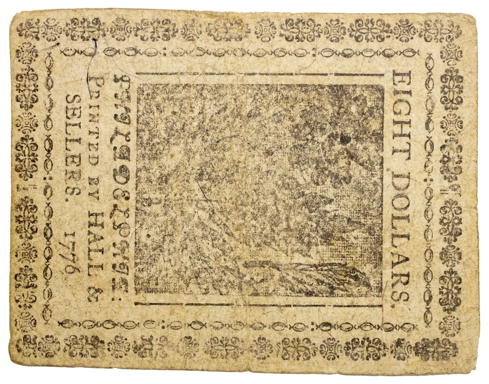 Pennsylvania. Philadelphia. July 22, 1776 $8 Note