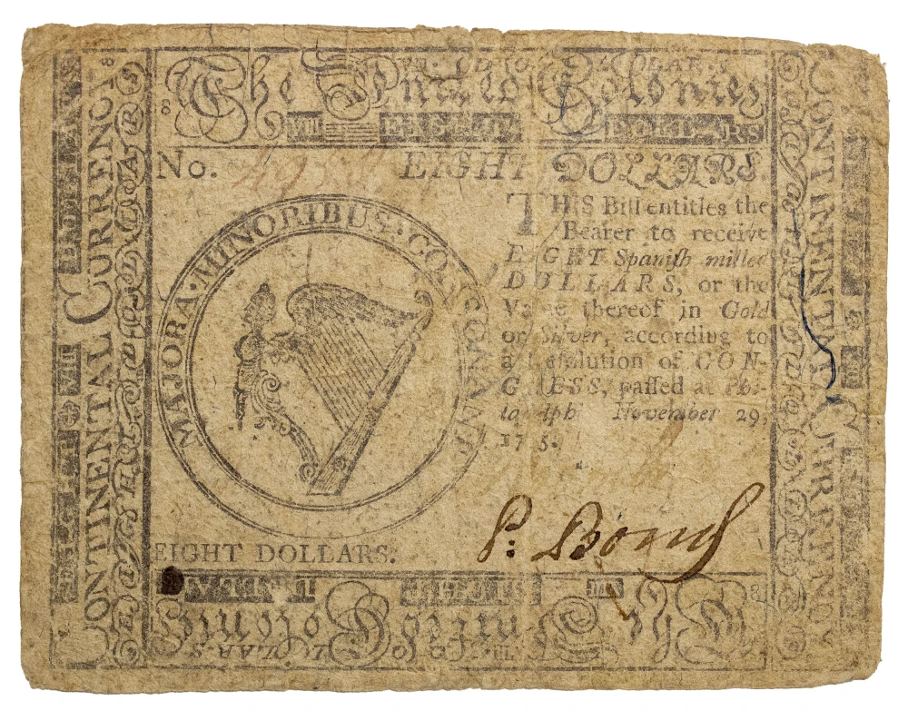 Continental Currency 1775 $8 Note