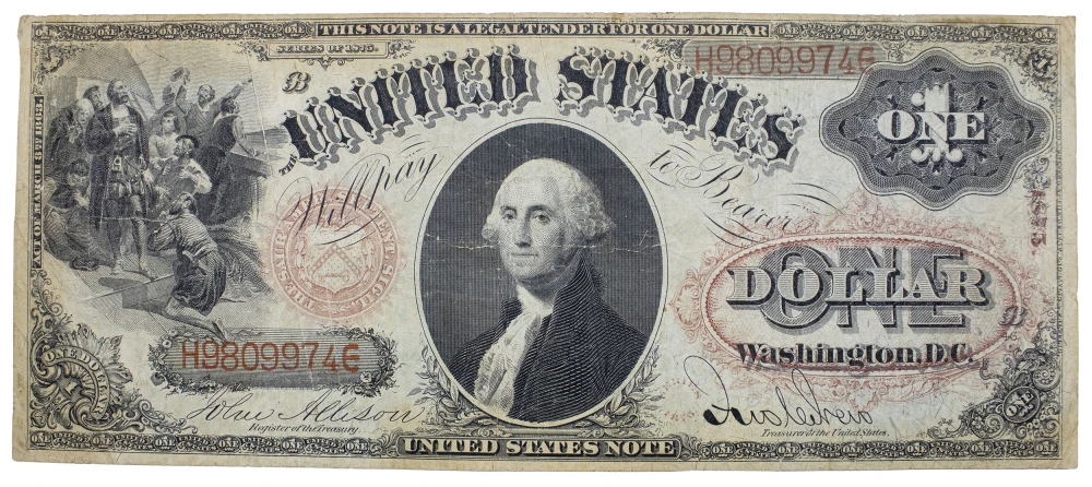Fine Details  Series 1875 United States $1 Note