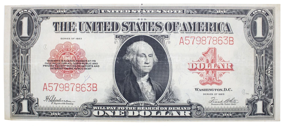 VF+ Series 1923 United States Note $1