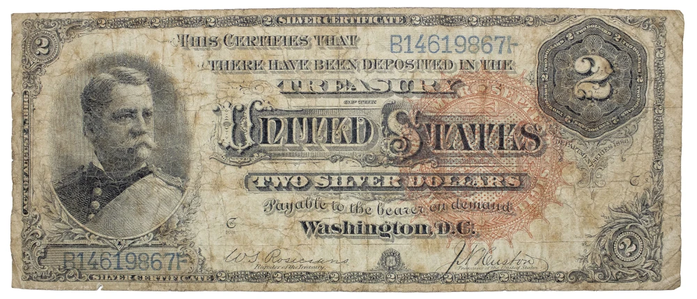 VG-Fine Series 1886 $2 Silver Certificate