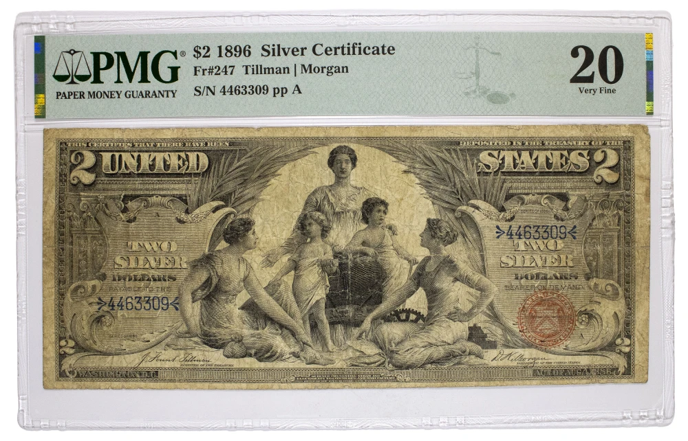 PMG VF-20 1896 $2 Educational