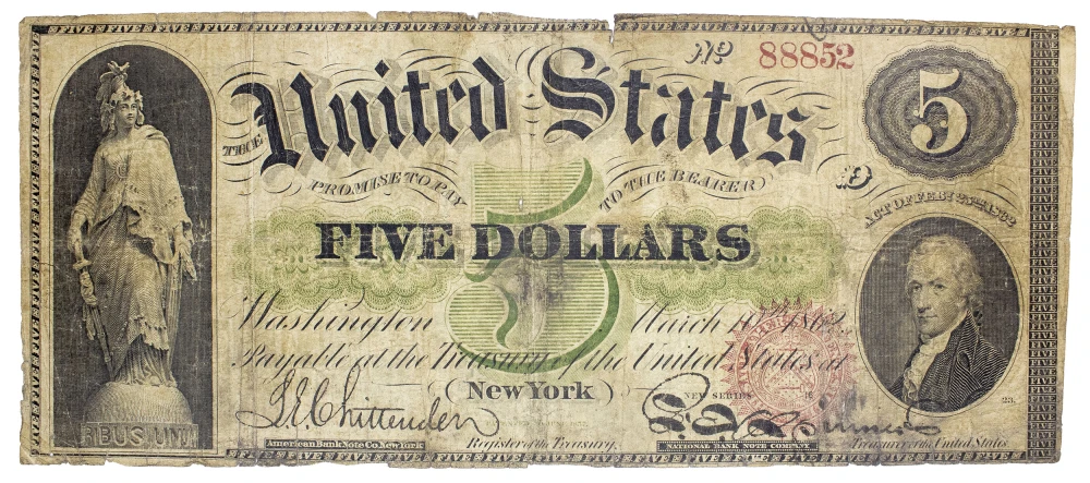 VG 1862 $5 Note Rarity