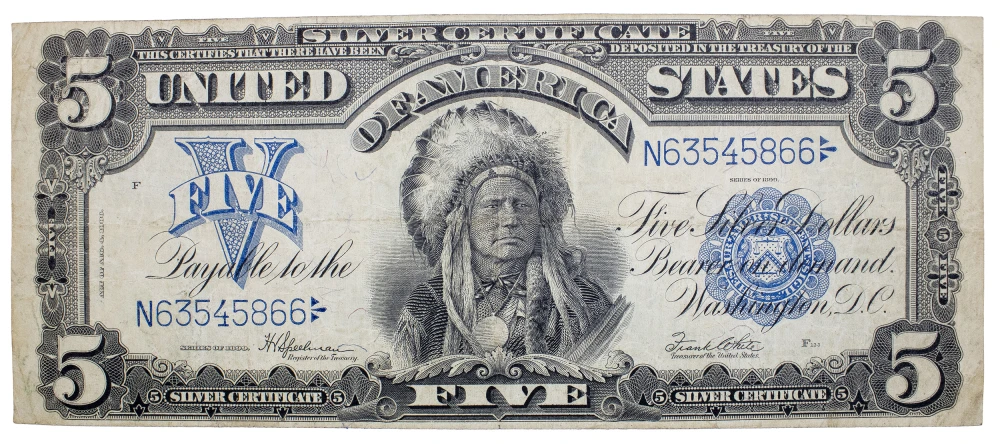 VF Famed Series 1899 Indian Chief $5