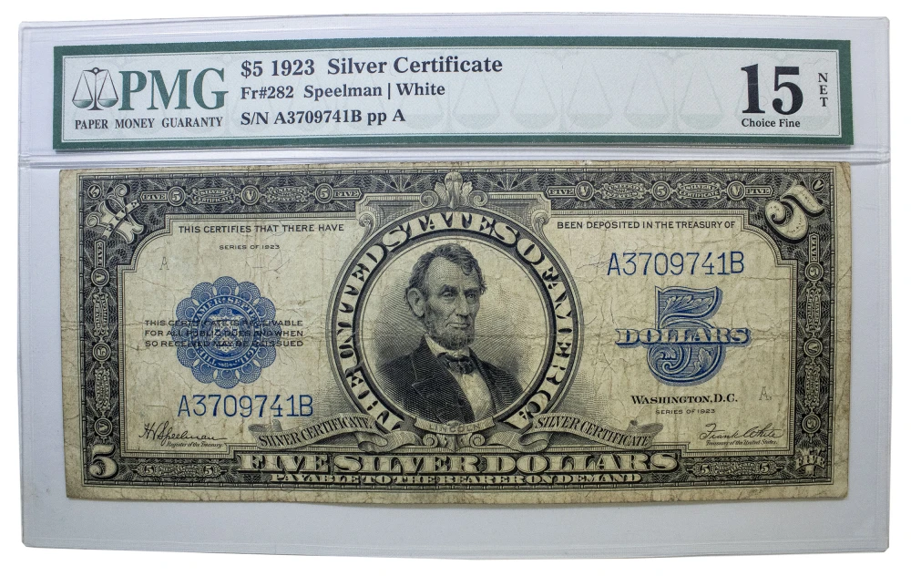 PMG Choice F-15 Net 1923 Silver Certificate $5