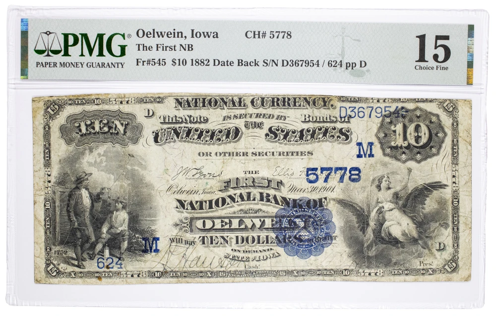 PMG Fine-15 Series 1882 Date Back $10