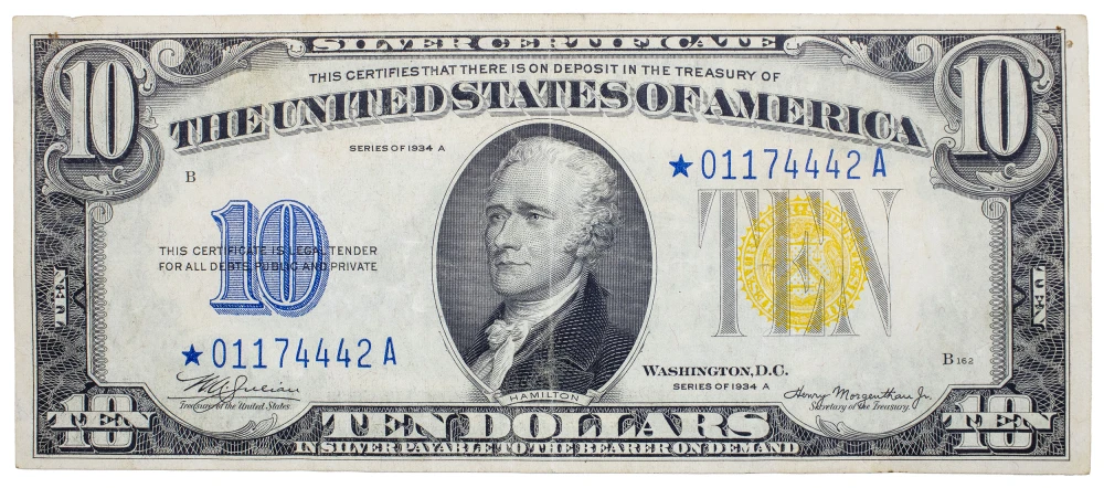 VF-EF Series 1934-A North Africa $10 Star Note