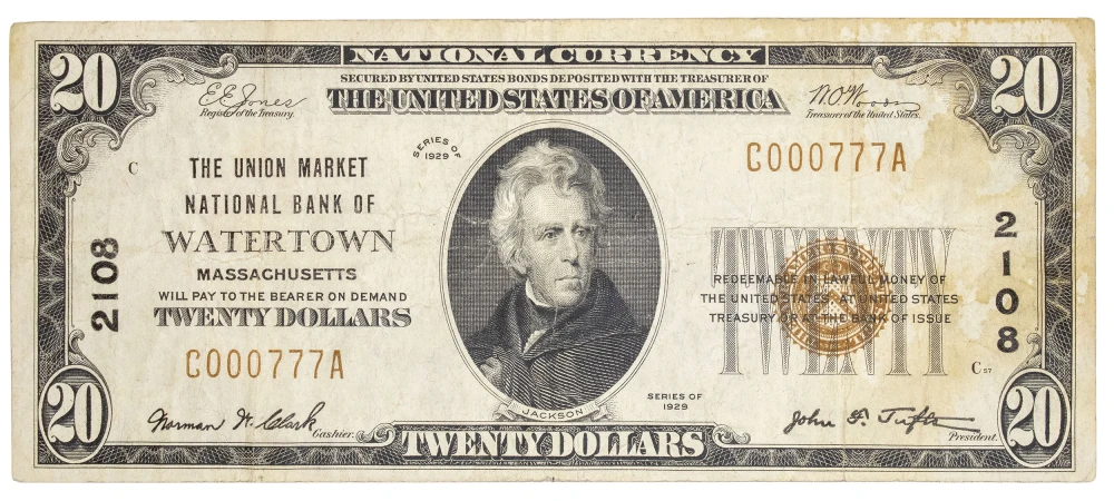 VF 1929 National Currency $20