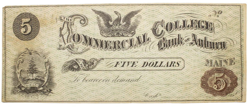 Maine. Auburn. VF Commercial College $5
