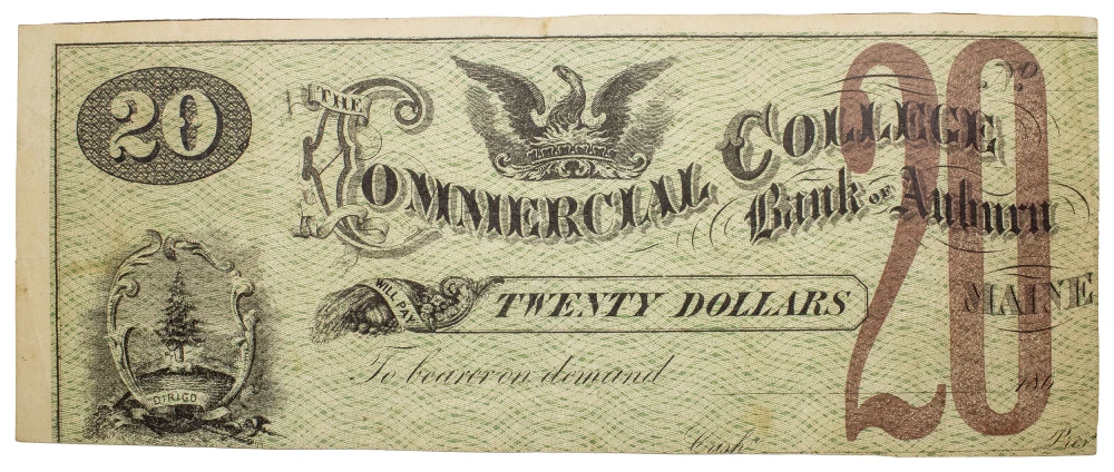 Maine. Auburn. VF Commercial Bank College $20