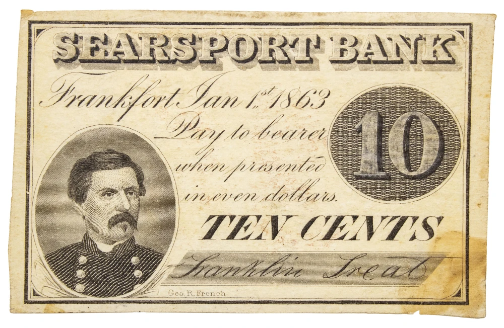 Maine. Frankfort. EF-AU Franklin Treat 10C Scrip