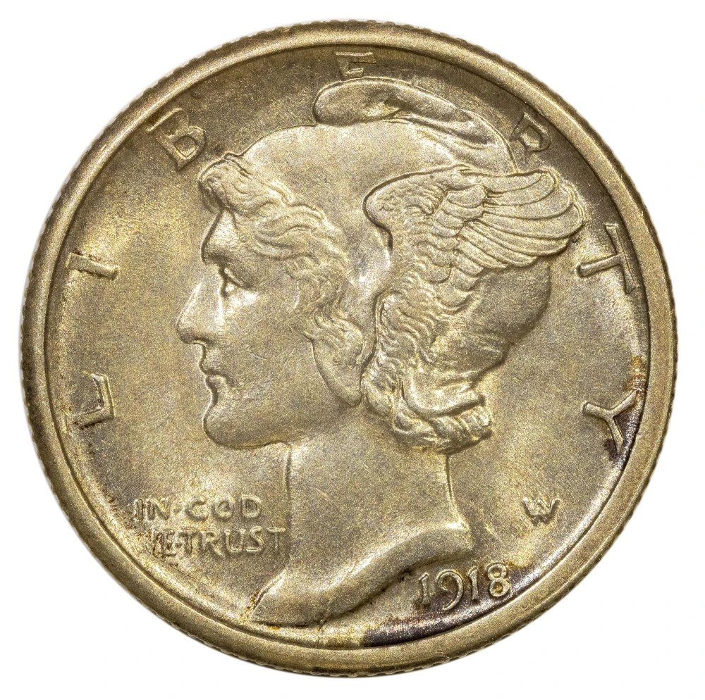 BU-62 1918-S Mercury Dime