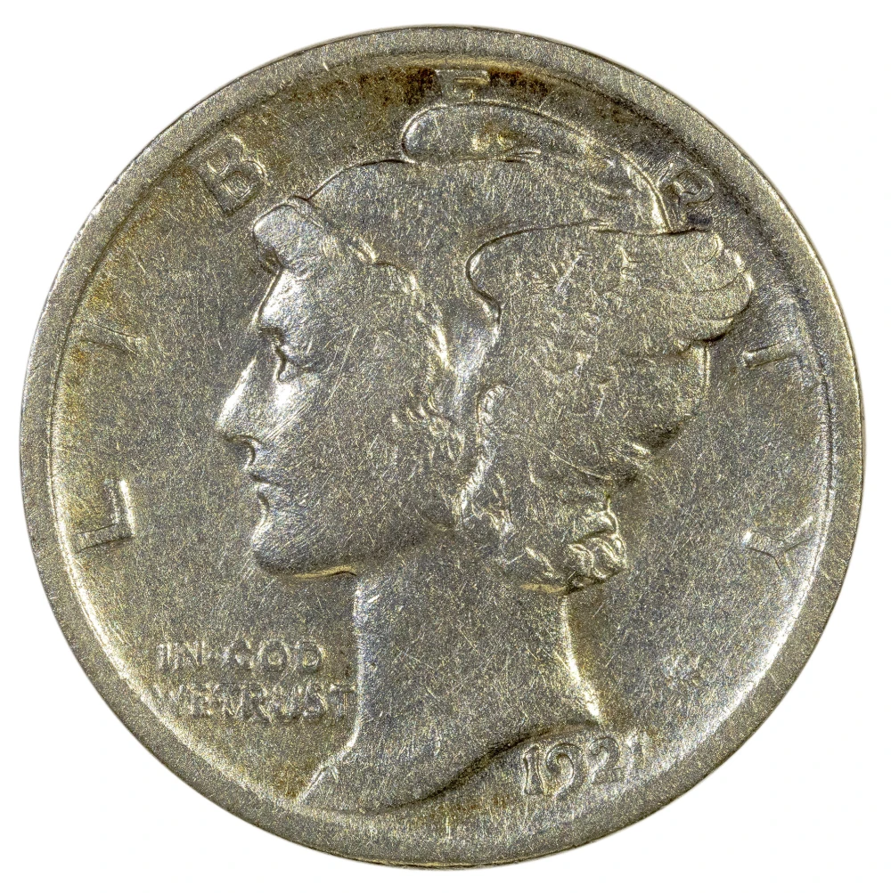 VF-20 1921 Mercury Dime