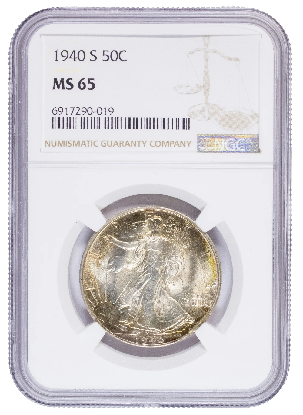 NGC MS-65 1940-S Walking Liberty Half