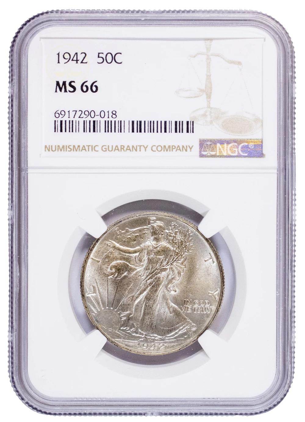 NGC MS-66 1942 Walking Liberty Half