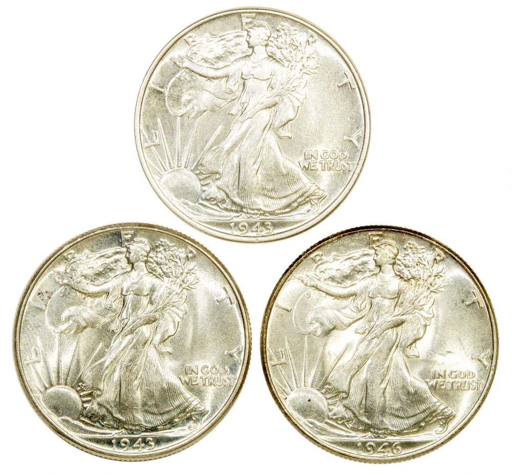 BU Walking Liberty Half Trio