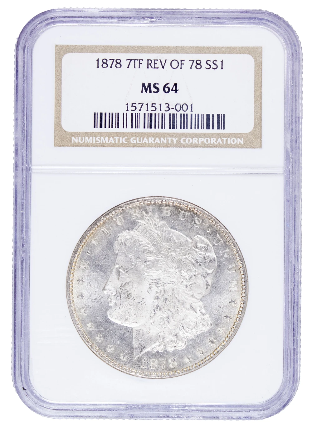 NGC MS-64 1878 7TF Morgan Dollar