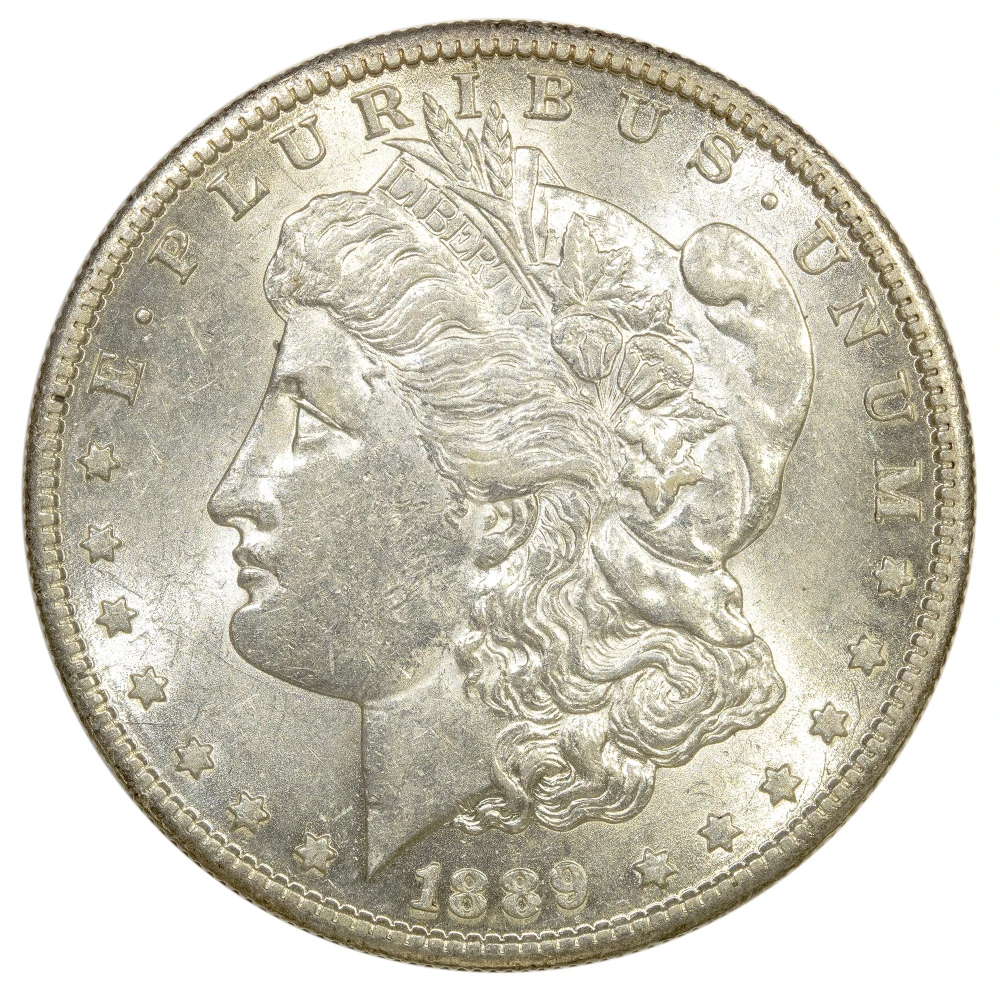 AU-55 1889-S Morgan Dollar