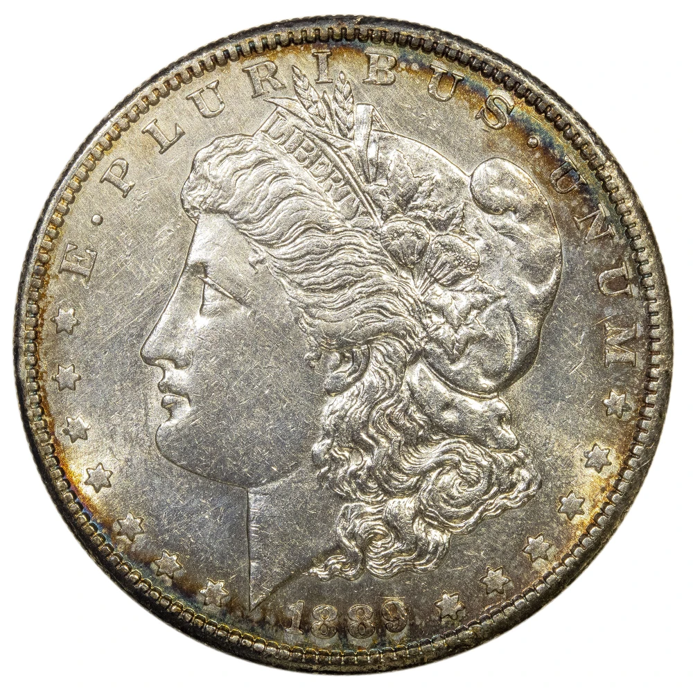 AU-58 1889-S Morgan Dollar