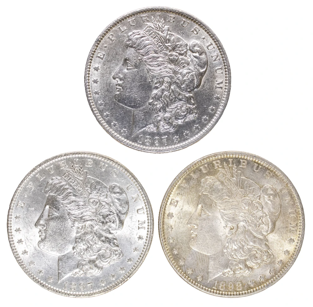 Brilliant Morgan Dollar Threesome