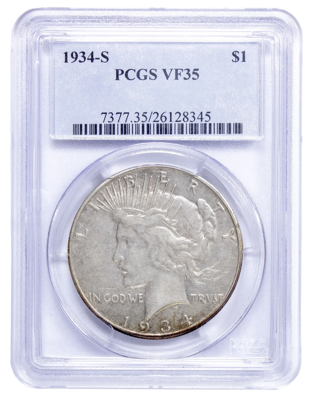 PCGS VF-35 1934-S Peace Dollar