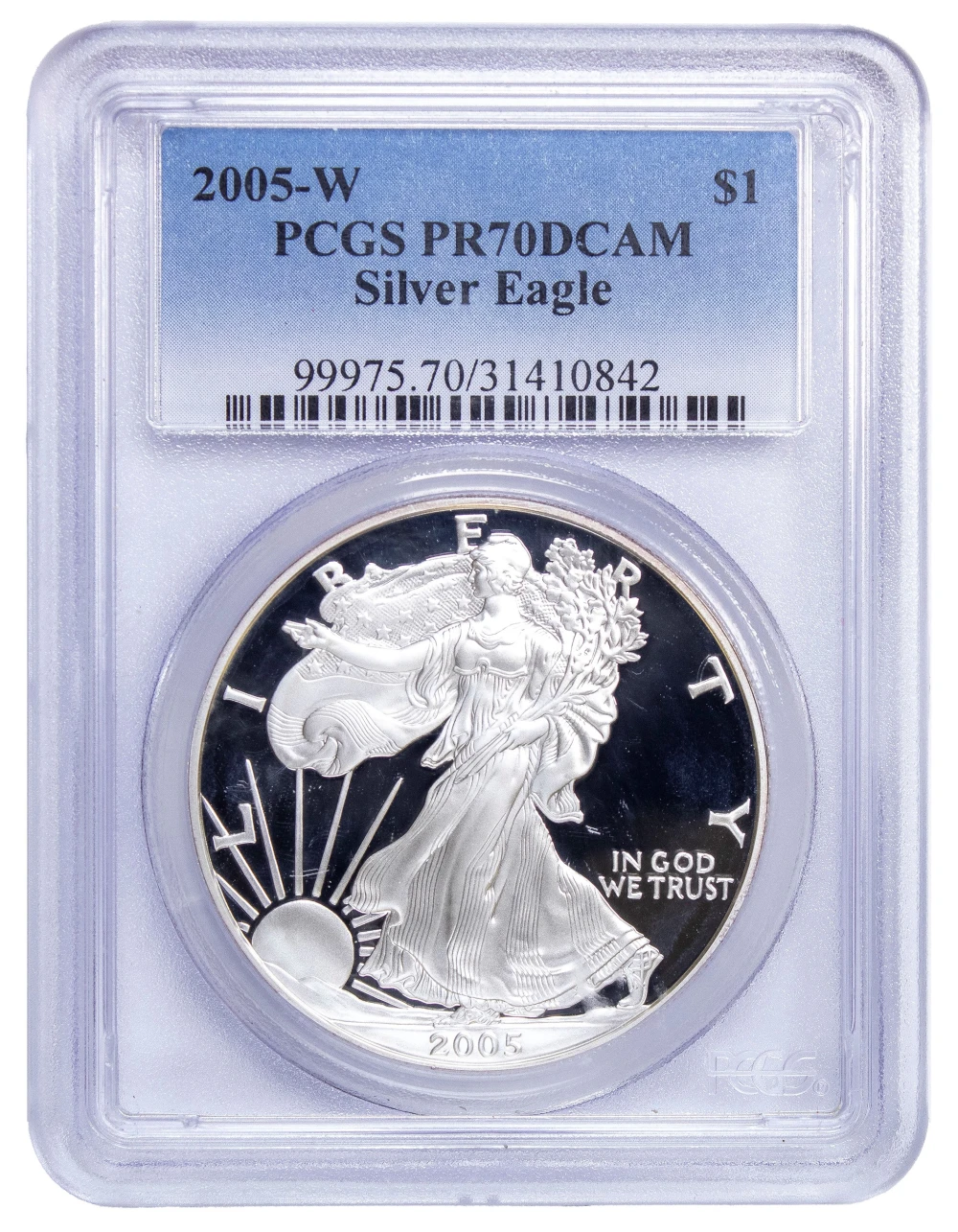 PCGS Proof-70 DCAM 2005-W American Eagle Silver $1