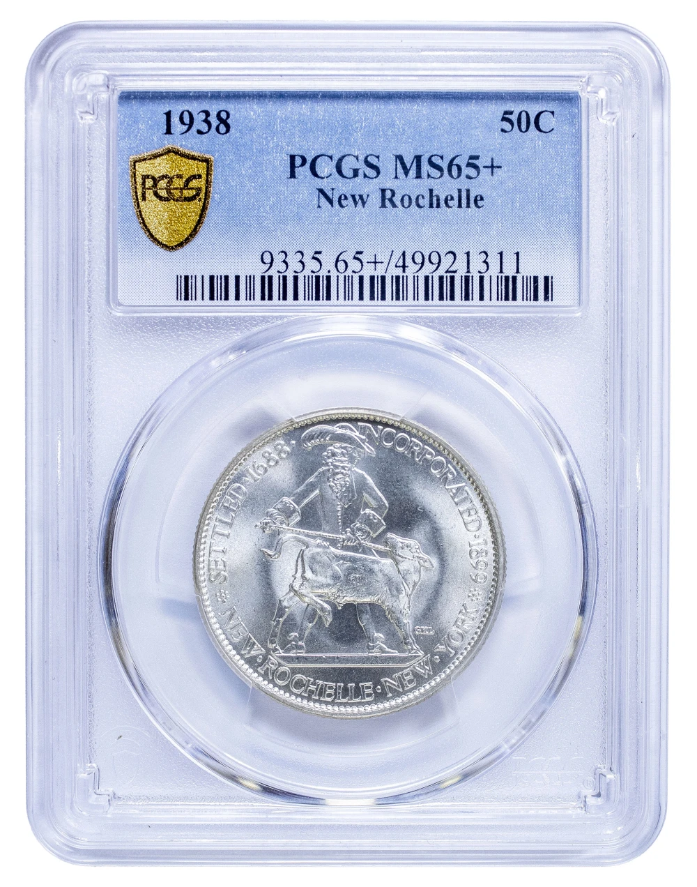 PCGS MS-65+ 1938 New Rochelle Half Dollar