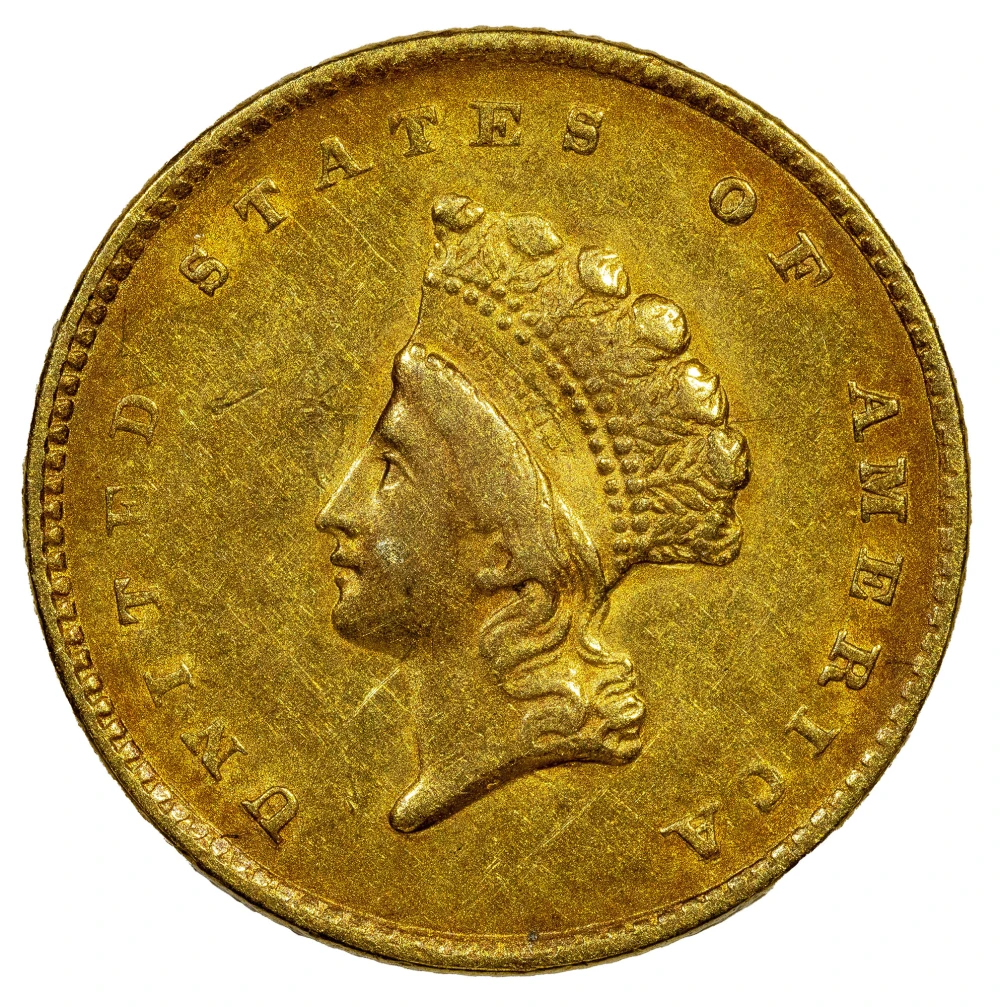 AU-50 1854 Gold $1 Type II