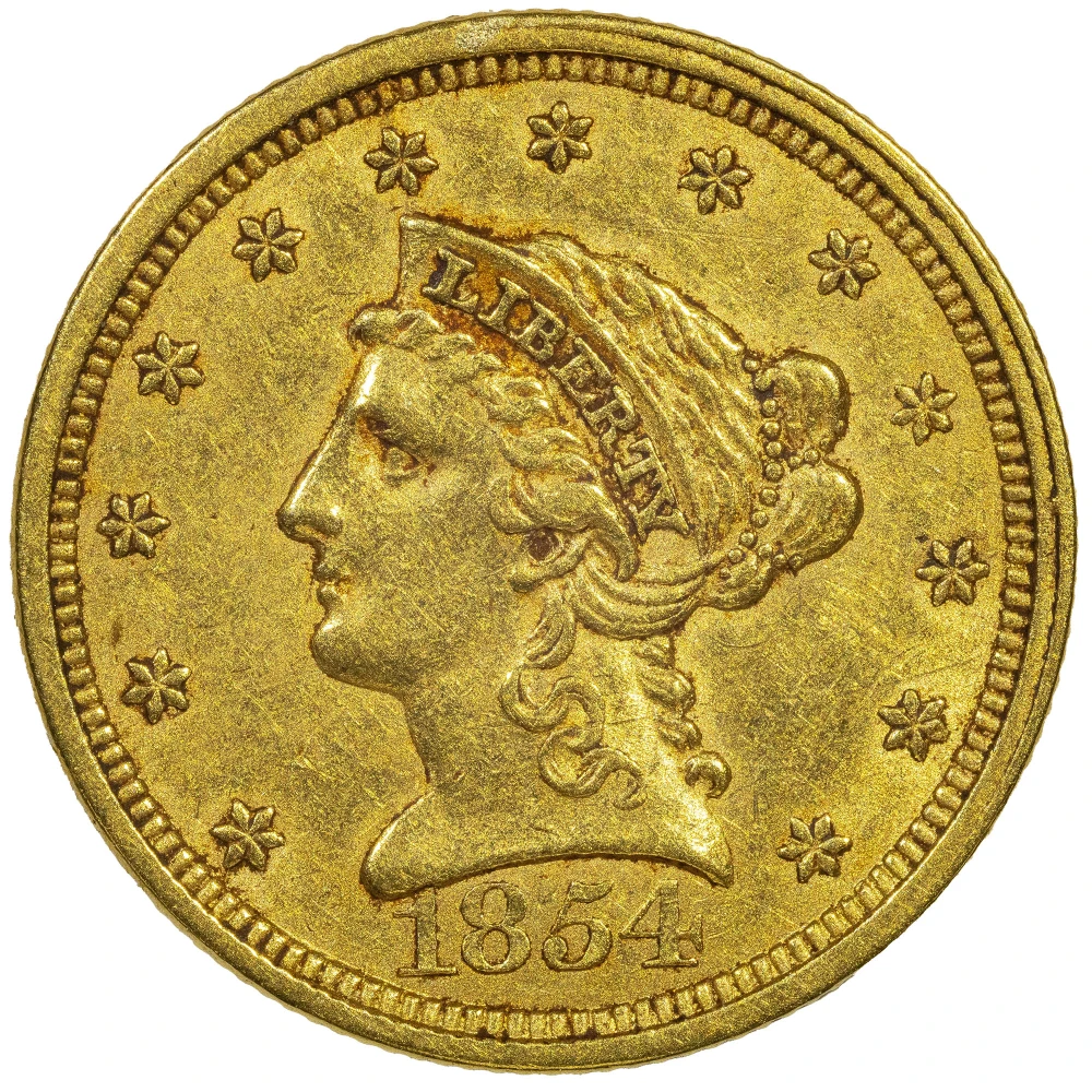 AU-50 or Finer 1854 Gold $2.50 Liberty