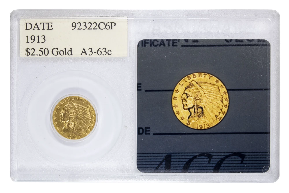 ACG MS-63 1913 Gold $2.50 Liberty