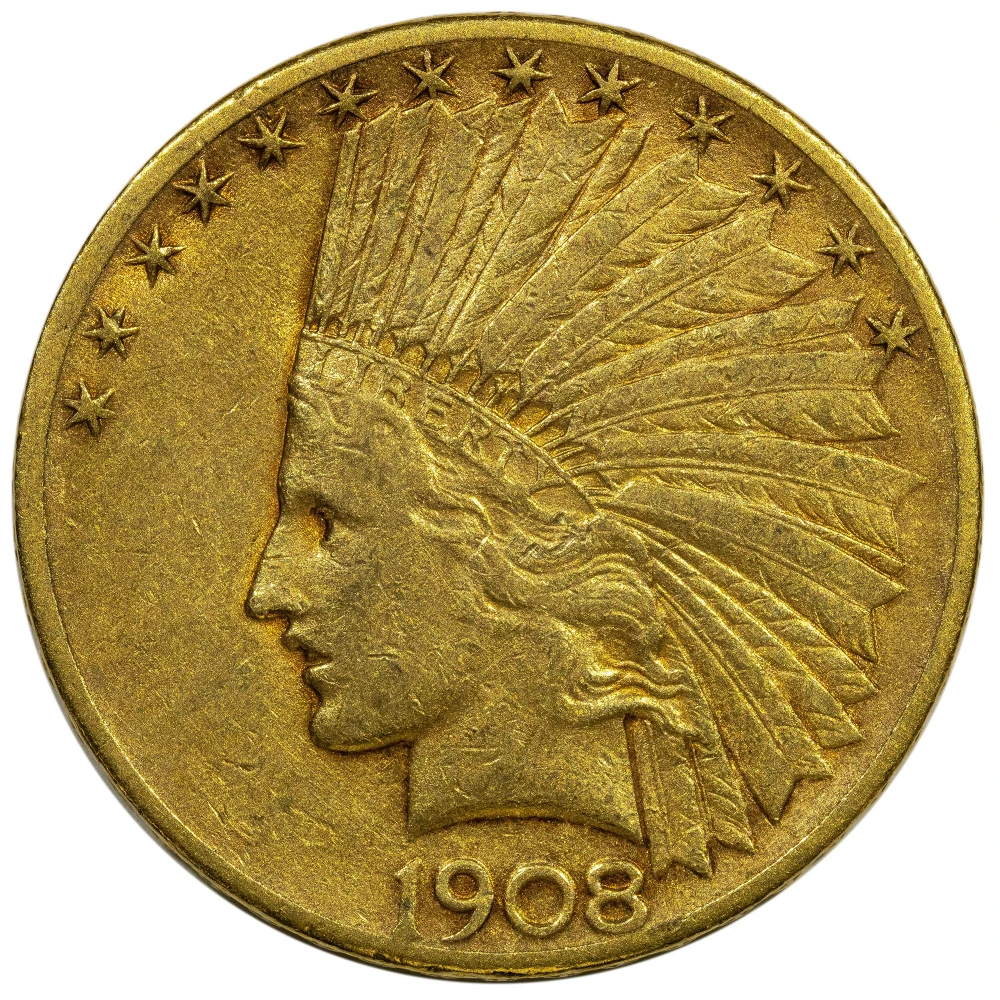 EF-40+ 1908-S Gold $10 Indian