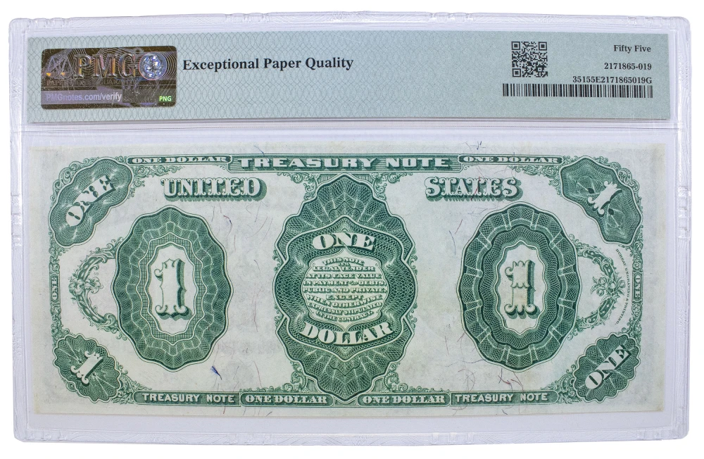 PMG AU-55 EPQ 1891 $1 Treasury Note